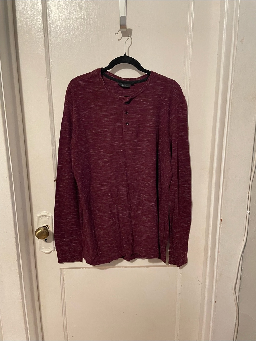 Marc Anthony Long-Sleeve Henley Shirt - Wine